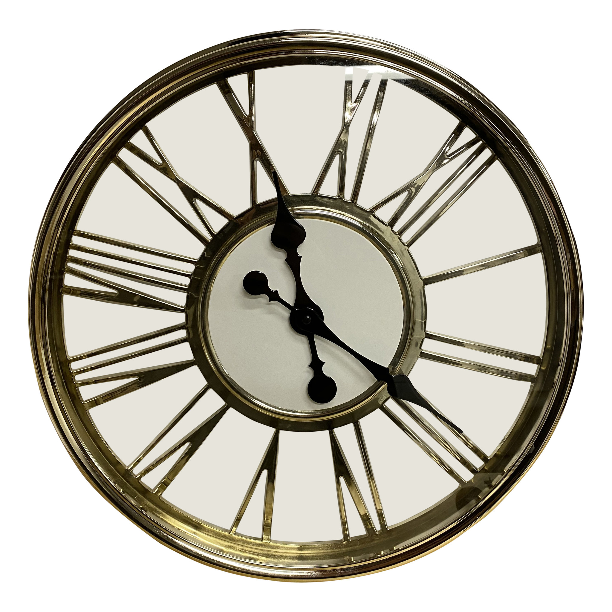 Klok Romy  Goud - Romeinse cijfers - 44  CM - Kunstof