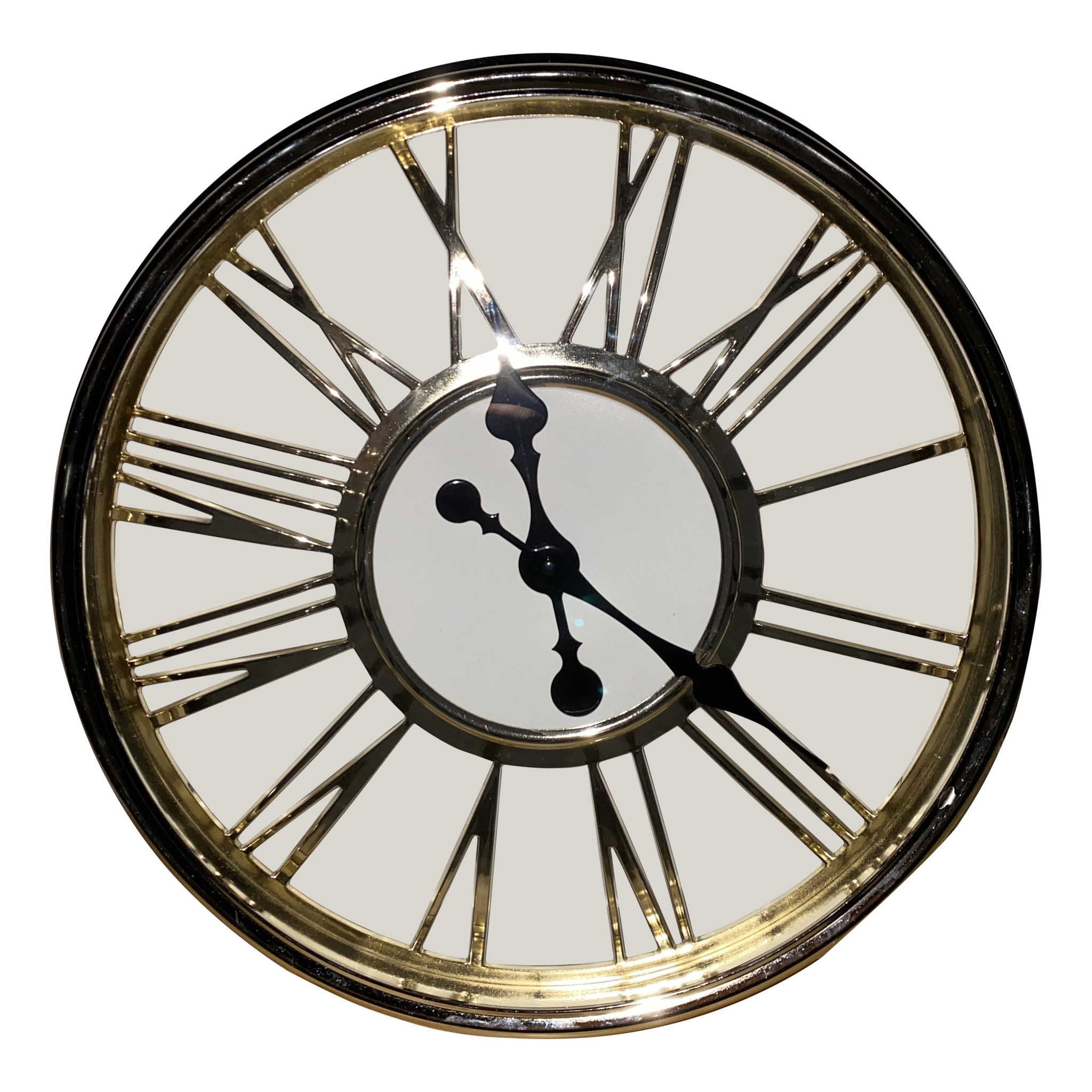 Klok Romy  Goud - Romeinse cijfers - 44  CM - Kunstof