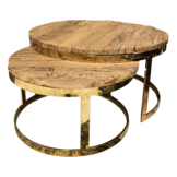 Salontafel Sleeper Wood set van 2 rond Goud