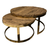 Salontafel Sleeper Wood set van 2 rond Goud
