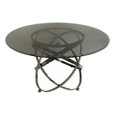 Eettafel Calvin Zwart Zilver - smoke glass