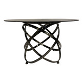 Eettafel Calvin Zwart Zilver - smoke glass