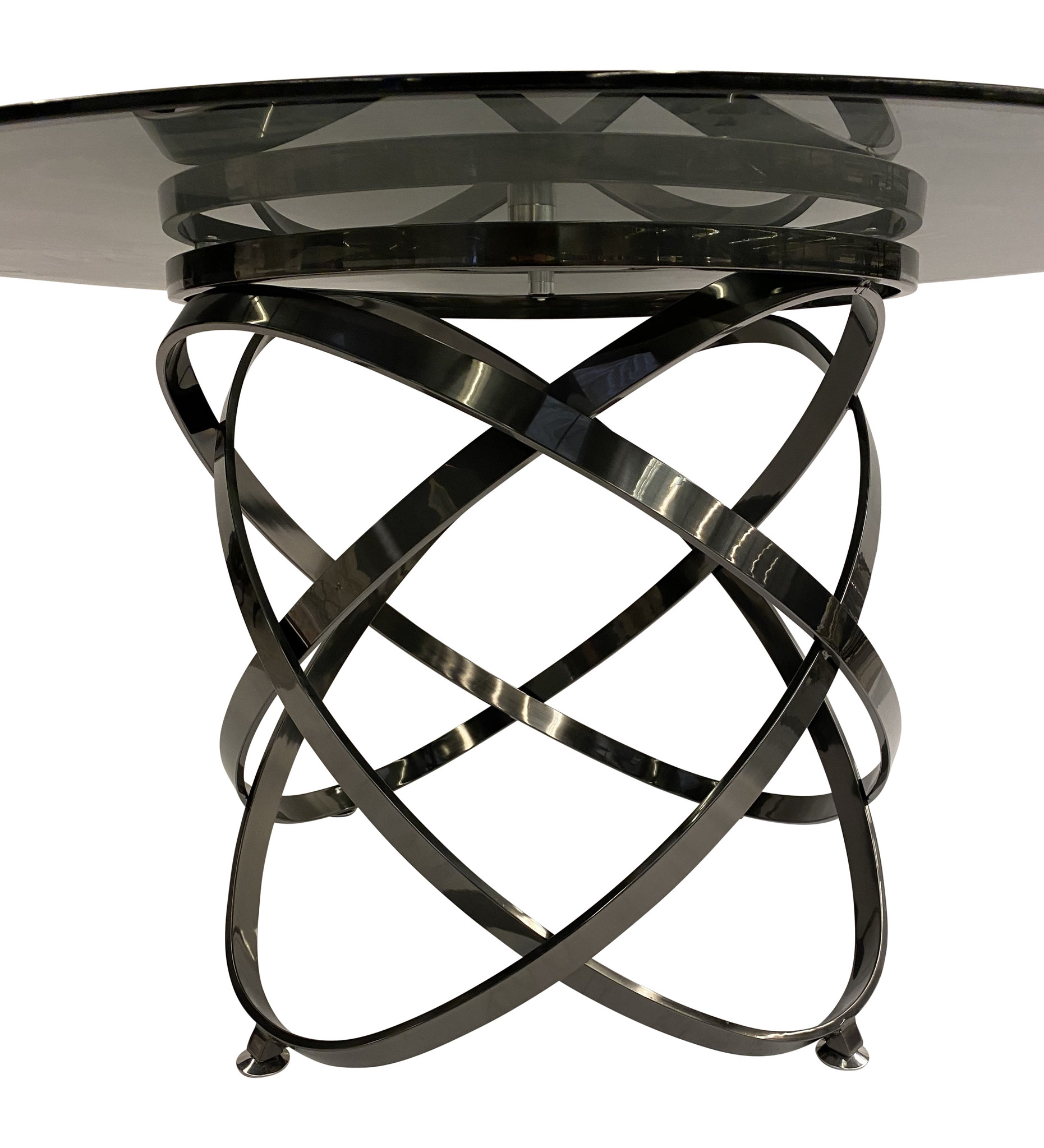 Eettafel Calvin Zwart Zilver - smoke glass