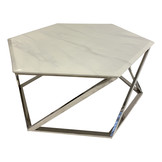 Salontafel Vildan Zilver Wit Marmer