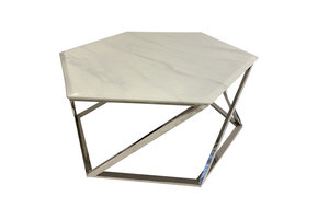 Salontafel Vildan Zilver Wit Marmer