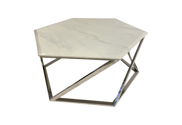 Salontafel Vildan Zilver Wit Marmer