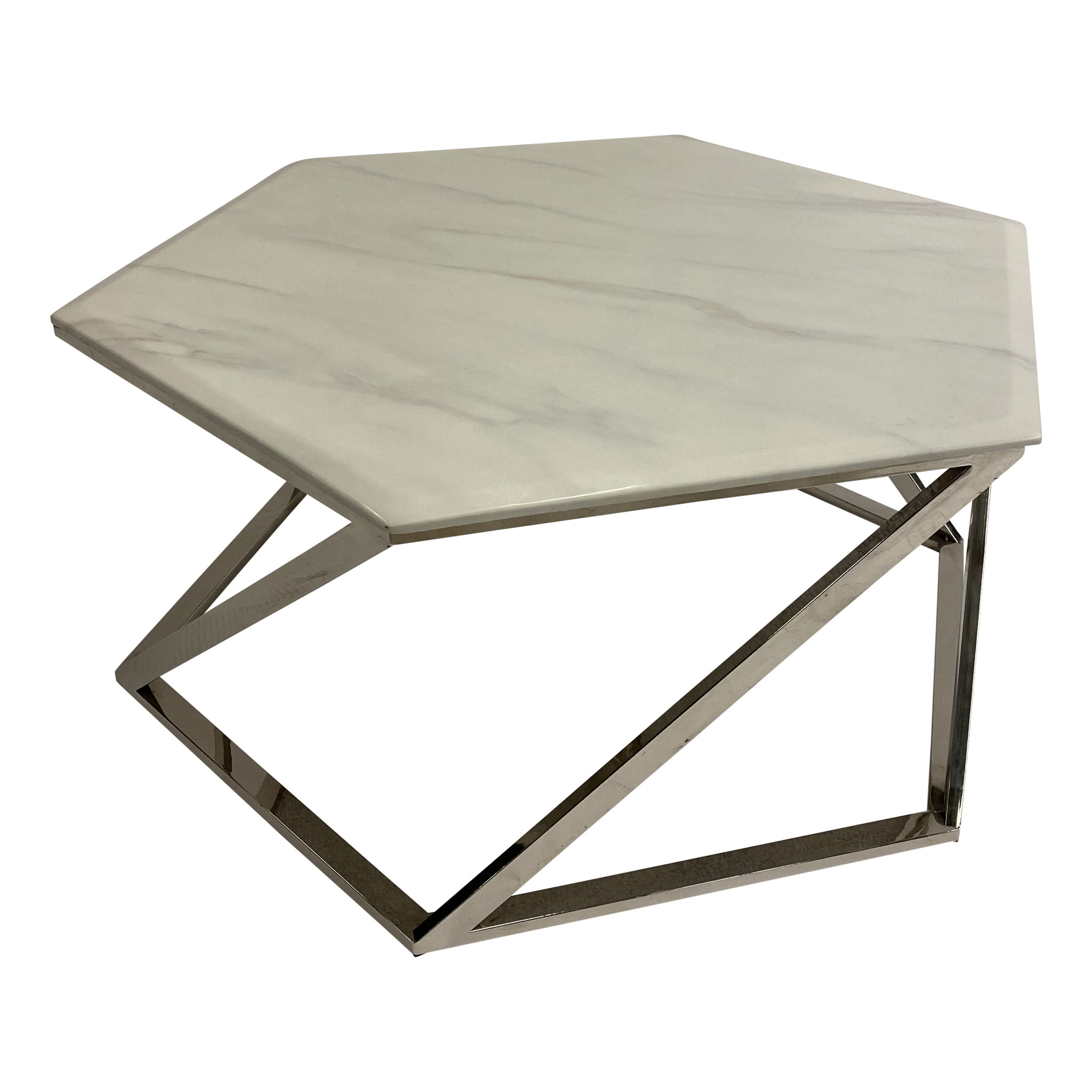 Salontafel Vildan Zilver Wit Marmer