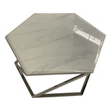 Salontafel Vildan Zilver Wit Marmer