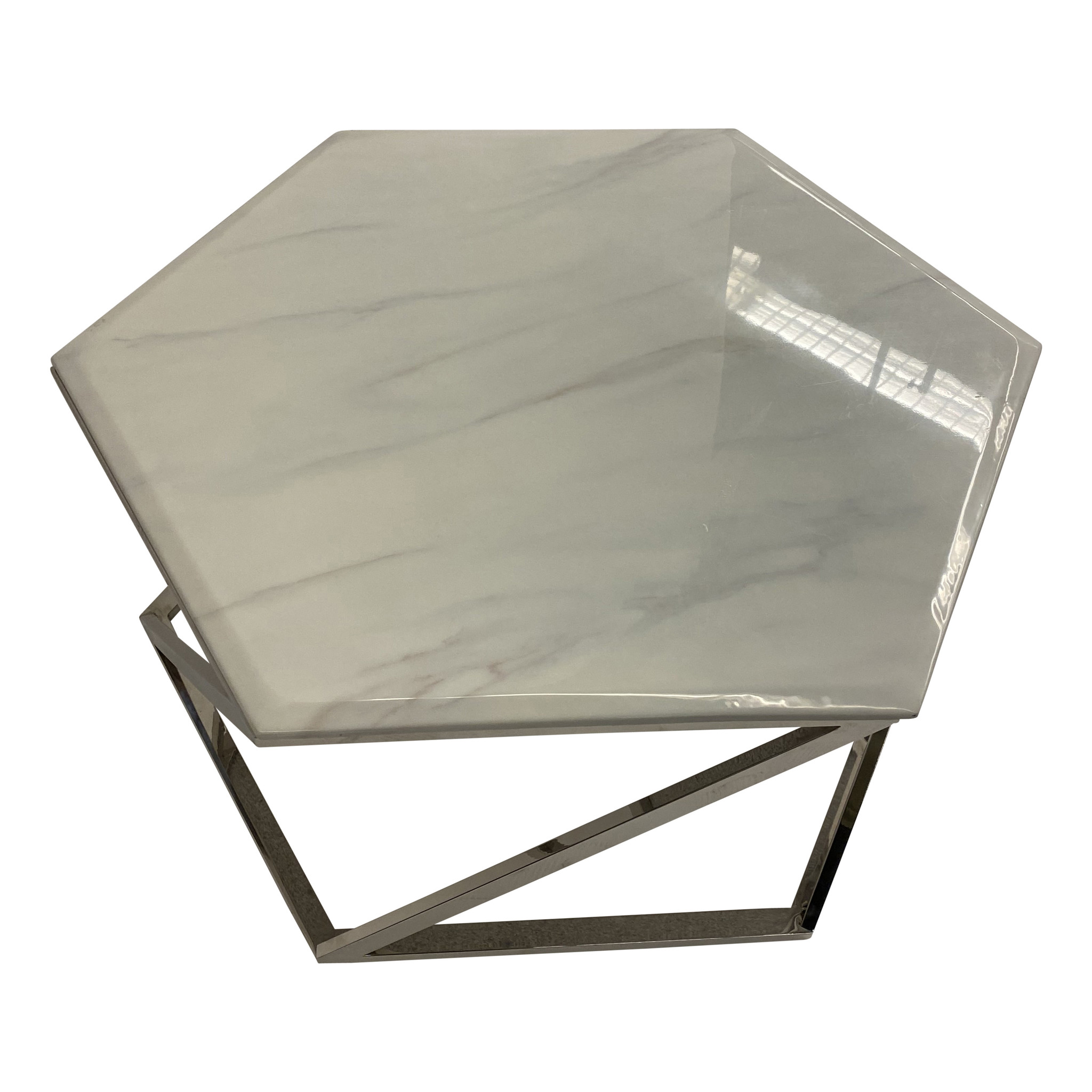 Salontafel Vildan Zilver Wit Marmer