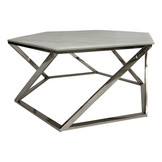 Salontafel Vildan Zilver Wit Marmer