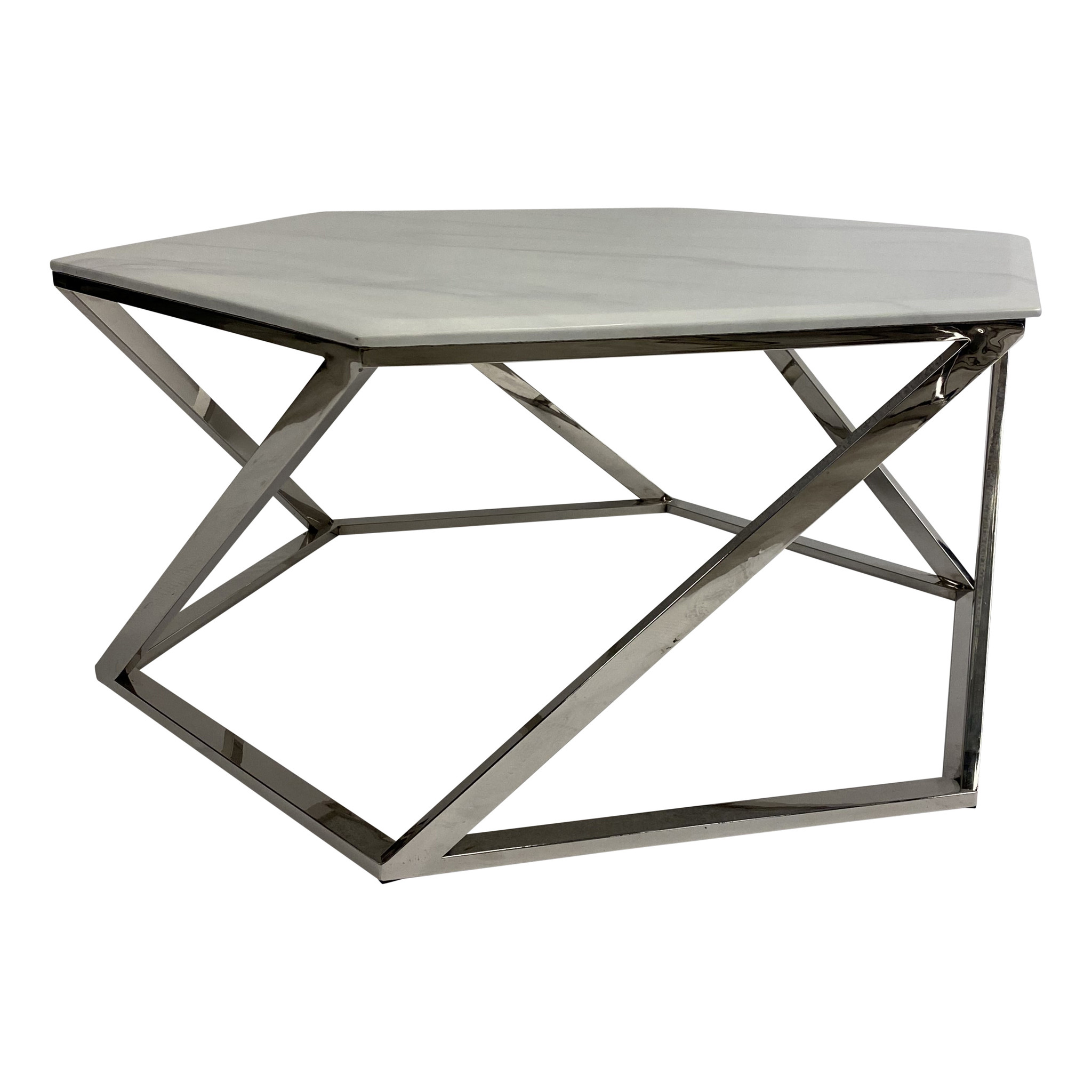 Salontafel Vildan Zilver Wit Marmer