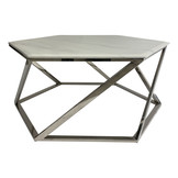 Salontafel Vildan Zilver Wit Marmer