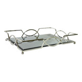 Dienblad Maria - klein - 20 x 40 cm - Zilver / Spiegelglas