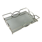 Dienblad Maria - groot - 30 x 50 cm - Zilver / Spiegelglas