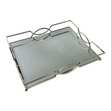 Dienblad Maria - groot - 30 x 50 cm - Zilver / Spiegelglas