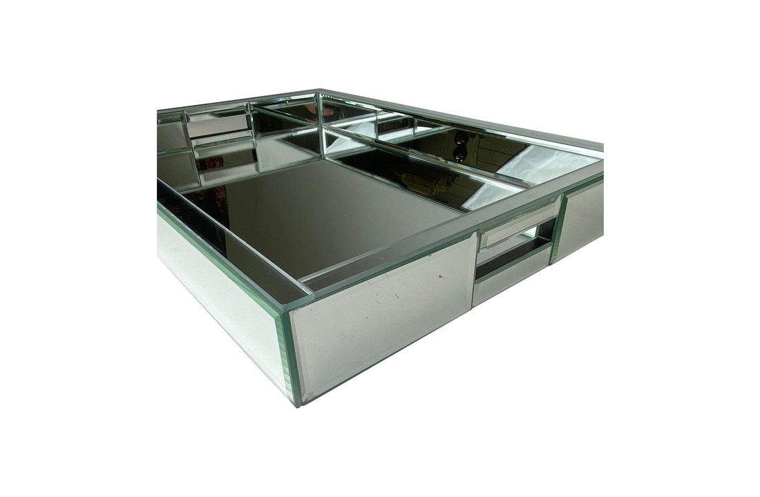 Dienblad Martina - Klein - 25 x 40 cm - Zilver / Spiegelglas
