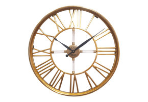 Rixos 2 Wandklok Rond - Klok - Goud