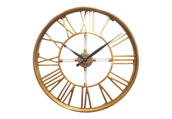 Rixos 2 Wandklok Rond - Klok - Goud