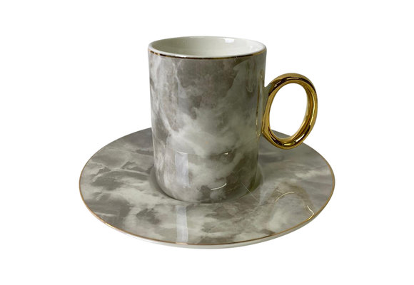 Koffieset Monika Marble Grijs/Goud