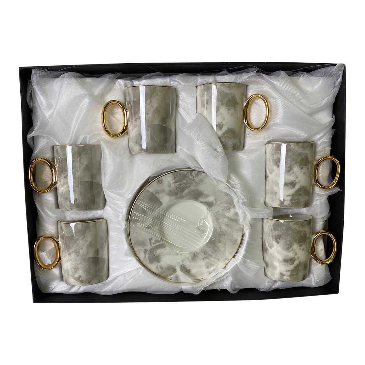 Koffieset Monika Marble Grijs/Goud