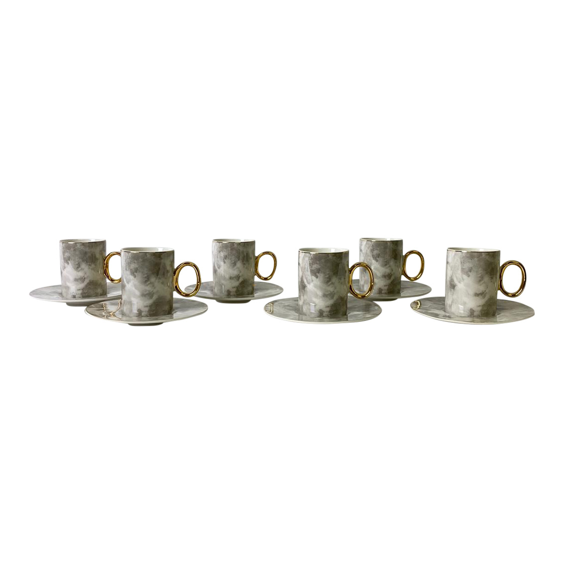 Koffieset Monika Marble Grijs/Goud