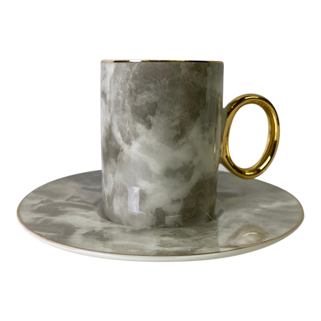 Koffieset Monika Marble Grijs/Goud