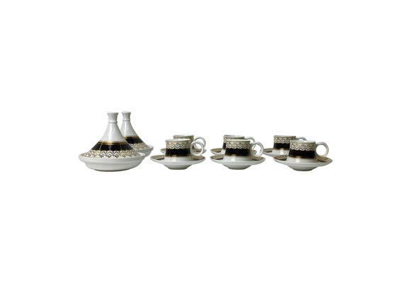 Espresso set Rio Zwart/Goud 6 stuks