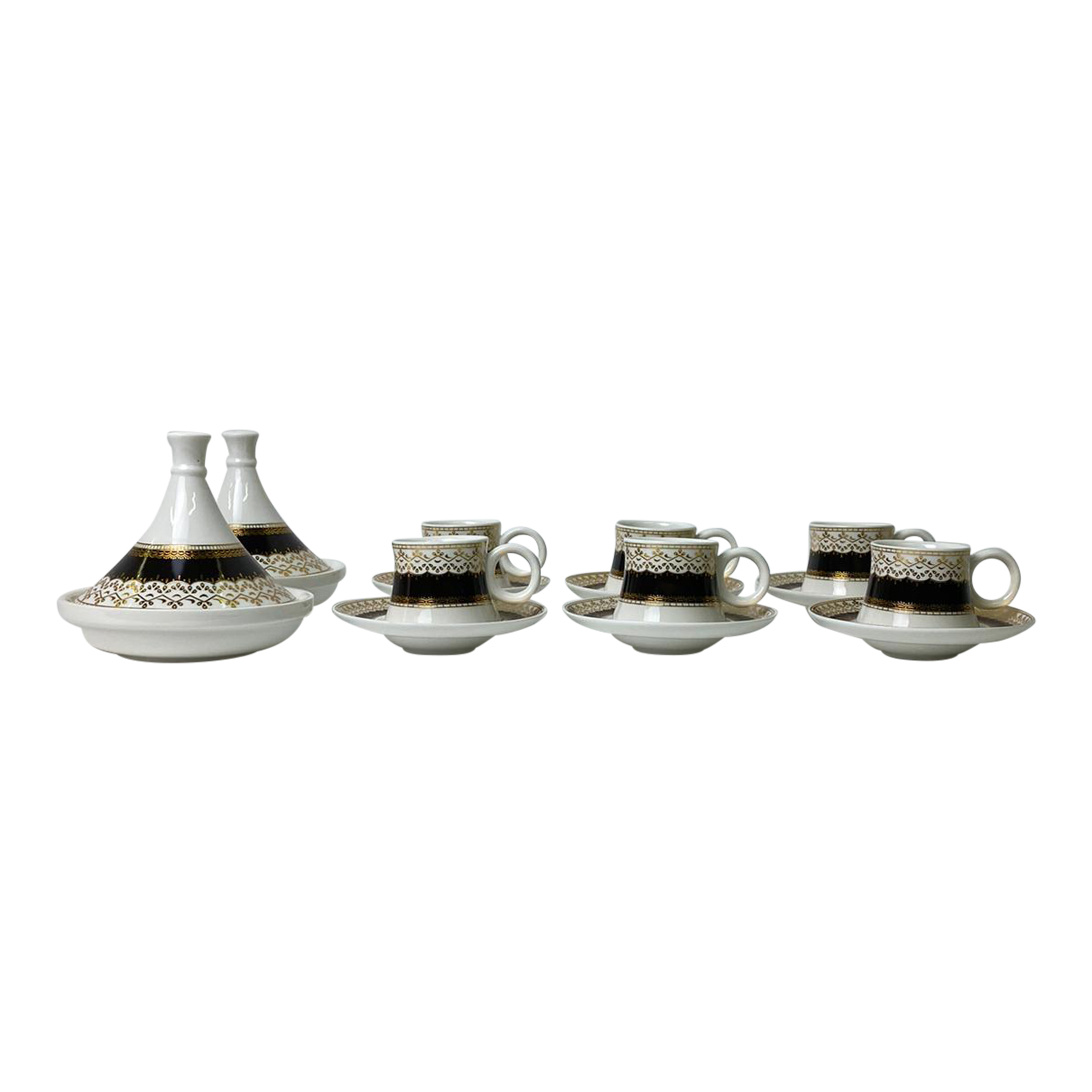 Espresso set Rio Zwart/Goud 6 stuks