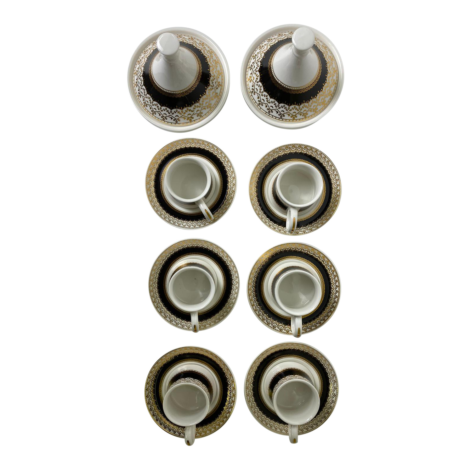 Espresso set Rio Zwart/Goud 6 stuks