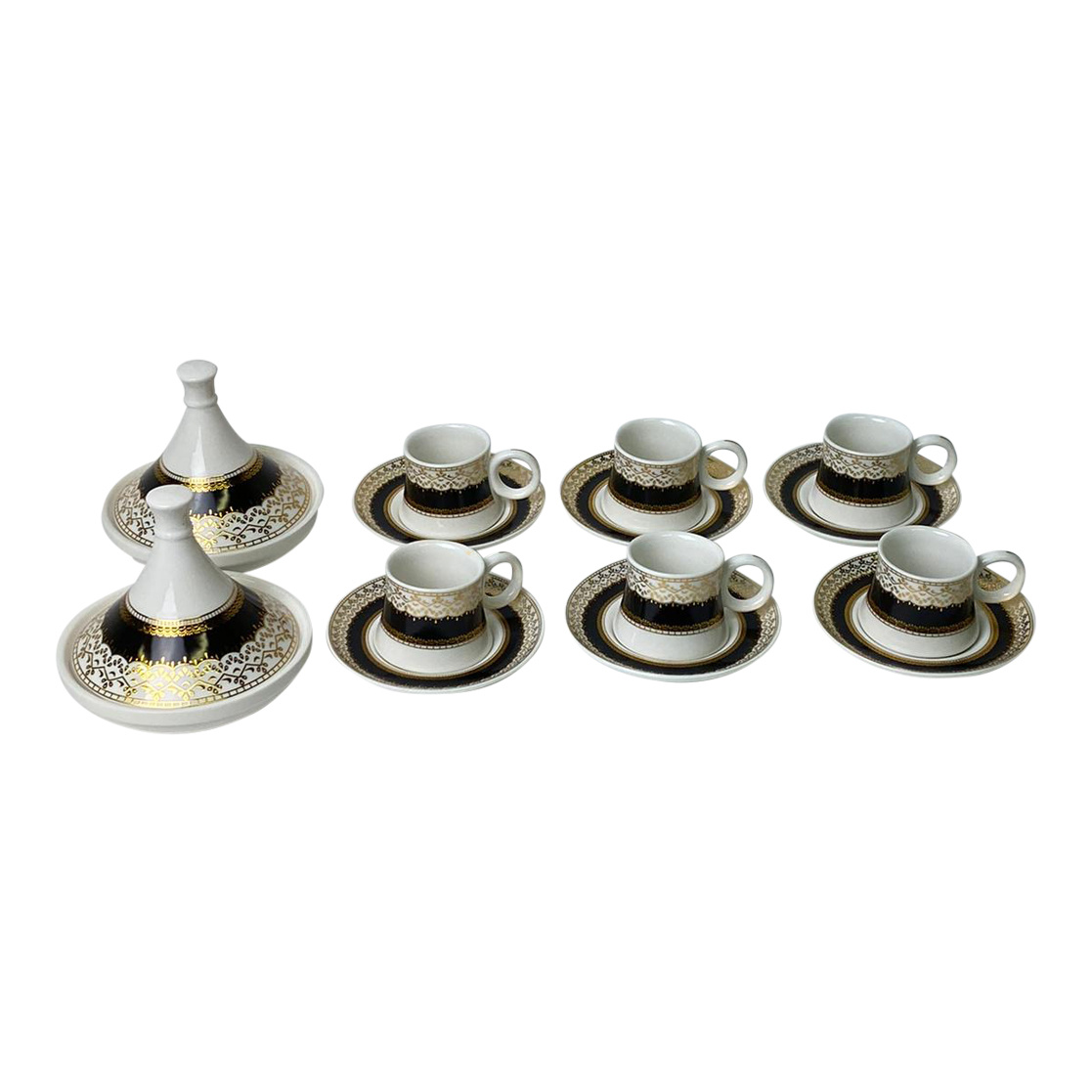 Espresso set Rio Zwart/Goud 6 stuks