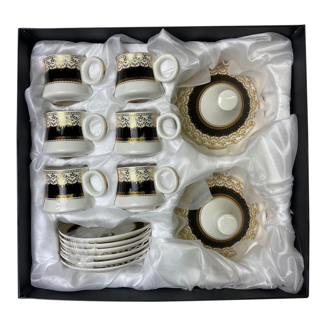 Espresso set Rio Zwart/Goud 6 stuks