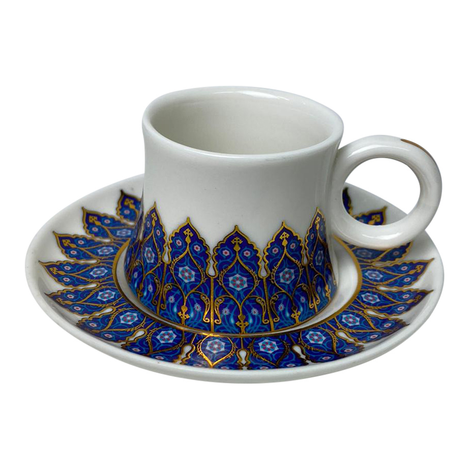 Espresso set Rio Blauw/Goud 6 stuks
