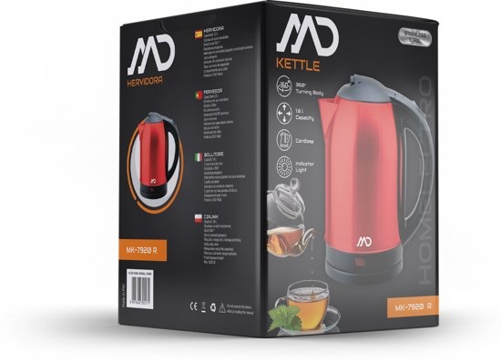 Waterkoker MD 1.8 liter Zilver