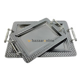 Dienblad Nador - Oosters dienblad - Set van 2 - Zilver