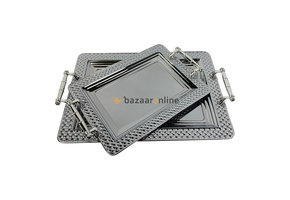 Dienblad Nador - Oosters dienblad - Set van 2 - Zilver