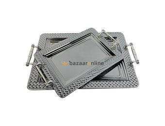 Dienblad Nador - Oosters dienblad - Set van 2 - Zilver