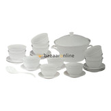 Soep set - 27-delig - Porselein - Strepenprint - 12 persoons