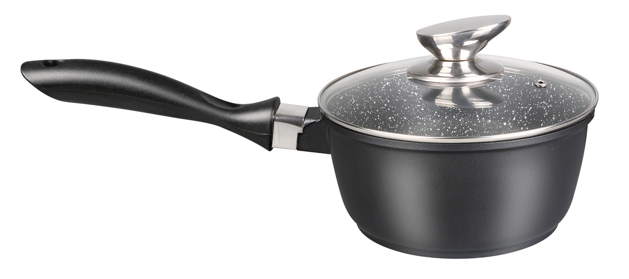 Diepe Sauspan met deksel 18 cm - anti-aanbaklaag