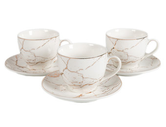 Koffieset - Fantasy - Marmerlook - Wit / Goud