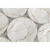 Espressoset - Paradise - Marmerlook - Wit / Goud