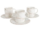 Espressoset - Paradise - Marmerlook - Wit / Goud