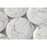 Espressoset - Paradise - Marmerlook - Wit / Zilver