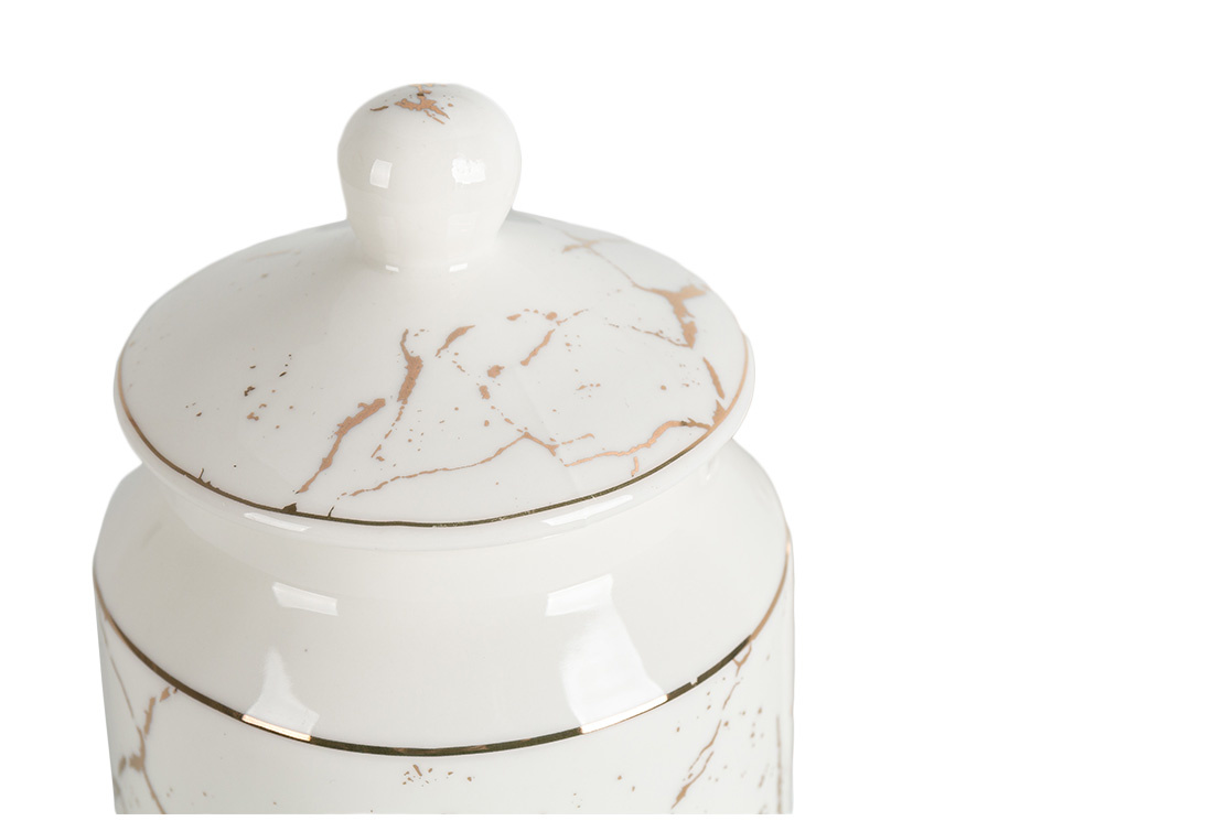 Specerijenset Maria - 15-delig - Marmerlook - Wit / Goud