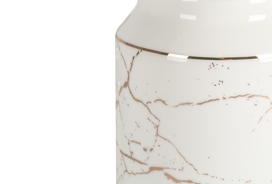 Specerijenset Maria - 15-delig - Marmerlook - Wit / Goud