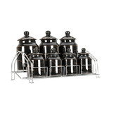 Specerijenset Maria - 15-delig - Marmerlook - Zwart / Goud