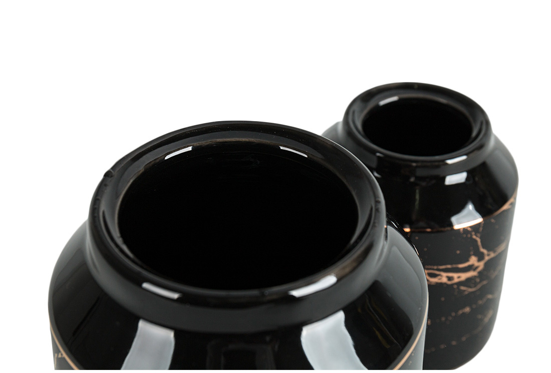 Specerijenset Maria - 15-delig - Marmerlook - Zwart / Goud