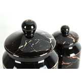 Specerijenset Maria - 15-delig - Marmerlook - Zwart / Goud