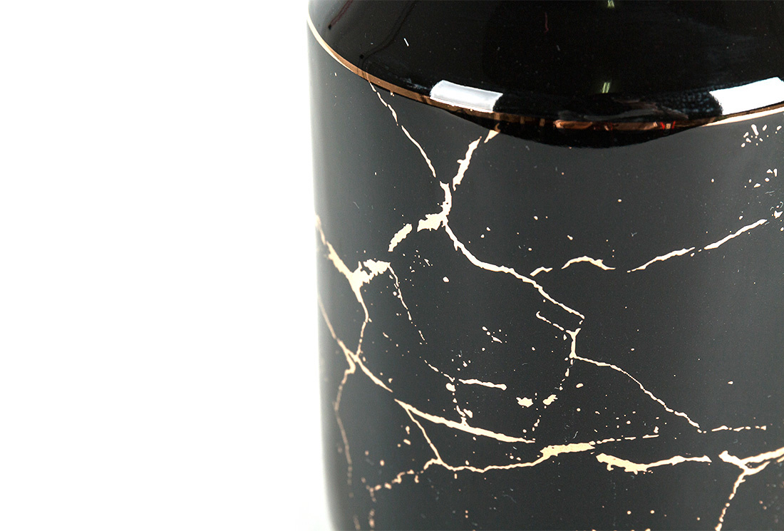 Specerijenset Maria - 15-delig - Marmerlook - Zwart / Goud