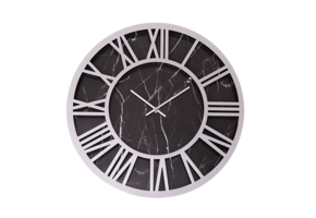 Klok Turijn - Marmer  Zwart - Romeinse cijfers