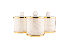 Luxe bewaarpotten Blanco - Goud